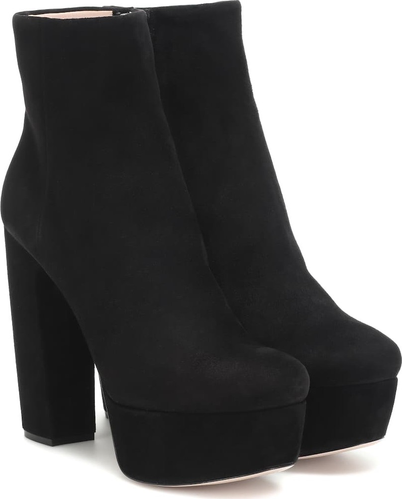 Miu Miu Suede platform ankle boots