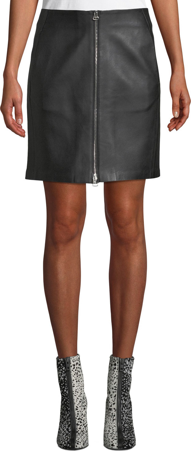 Rag & Bone Heidi A-Line Lamb Leather Mini Skirt