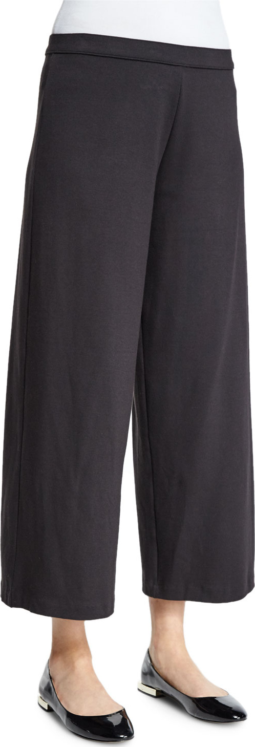 Joan Vass Easy Wide-Leg Ankle Pants