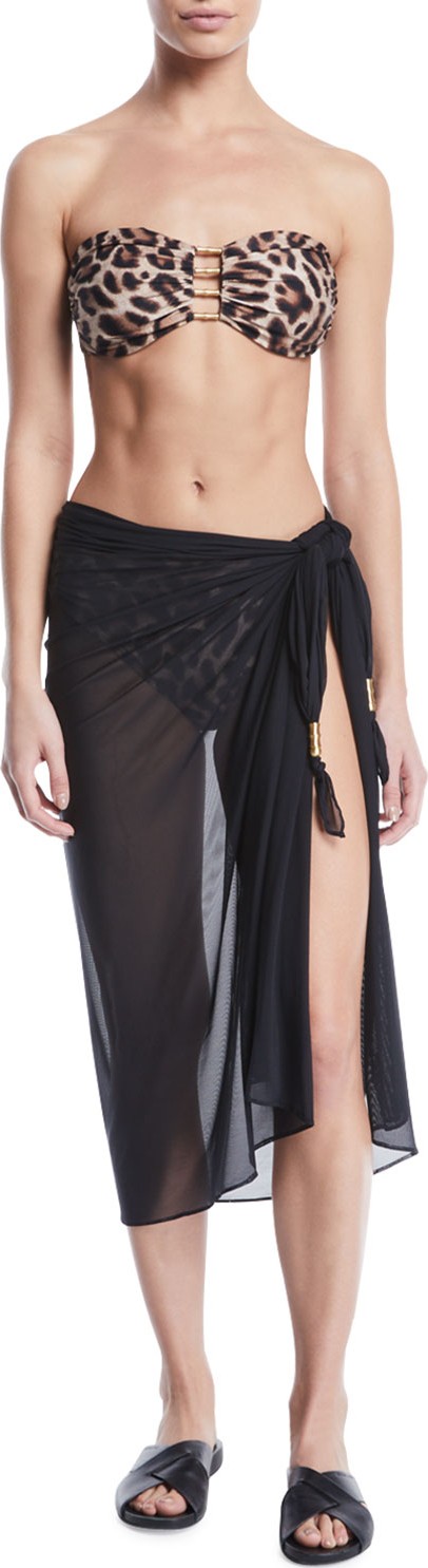 Carmen Marc Valvo Semisheer Long Coverup Pareo