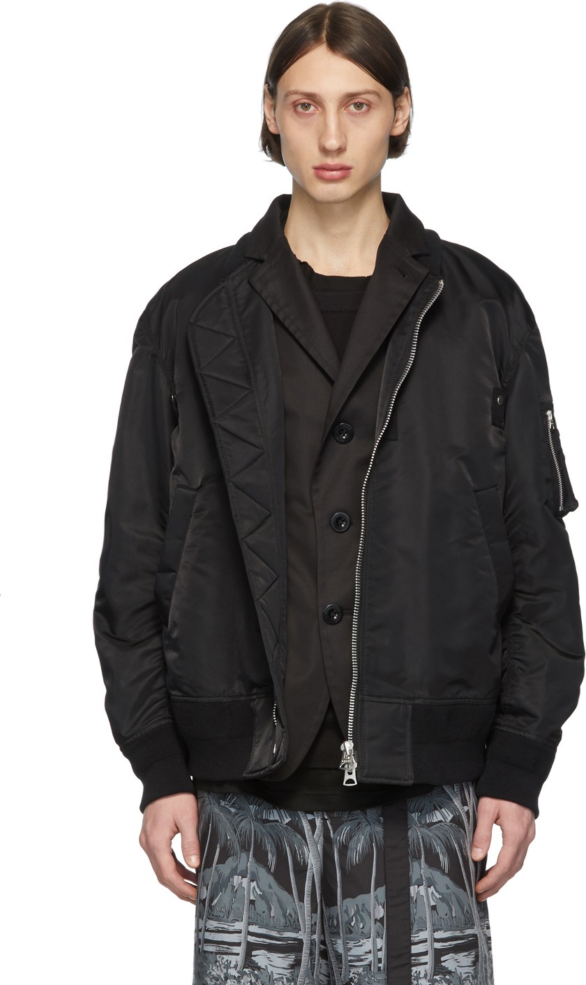 Sacai Black MA-1 Bomber Jacket