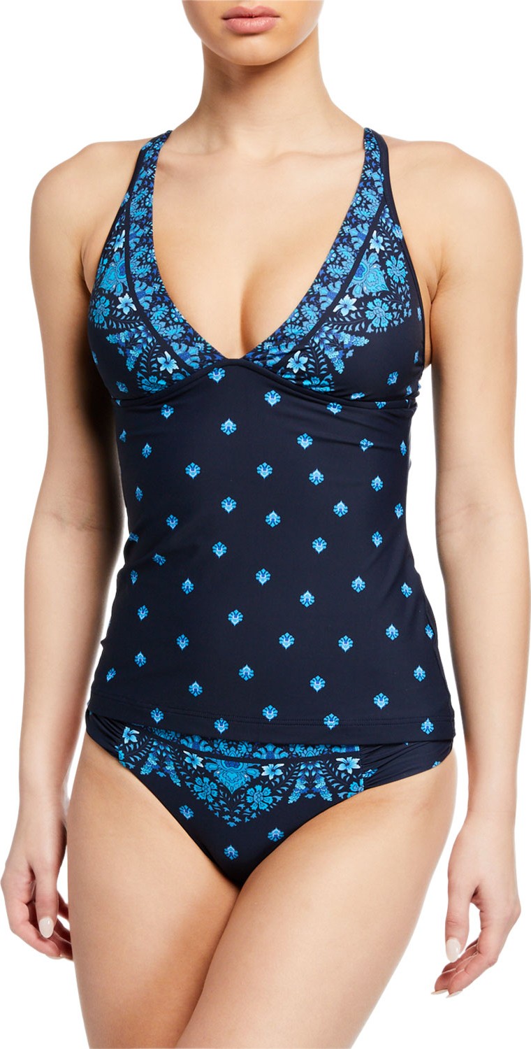 Seafolly Printed V-Neck Tankini Swim Top