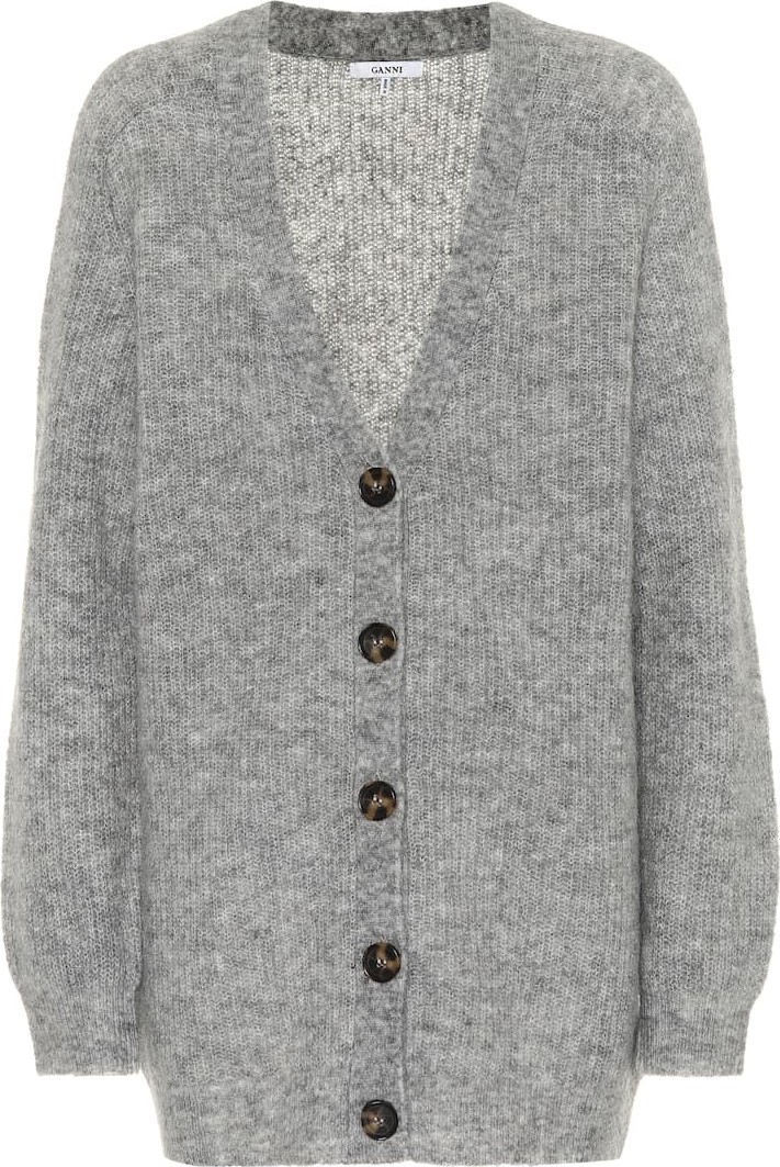 Ganni Wool and mohair-blend cardigan