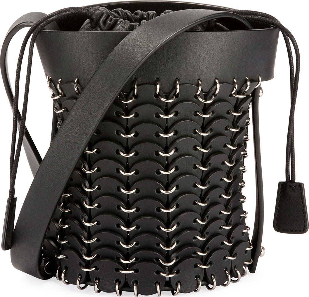 Paco Rabanne 1401 Chain-Link Mini Bucket Bag, Black