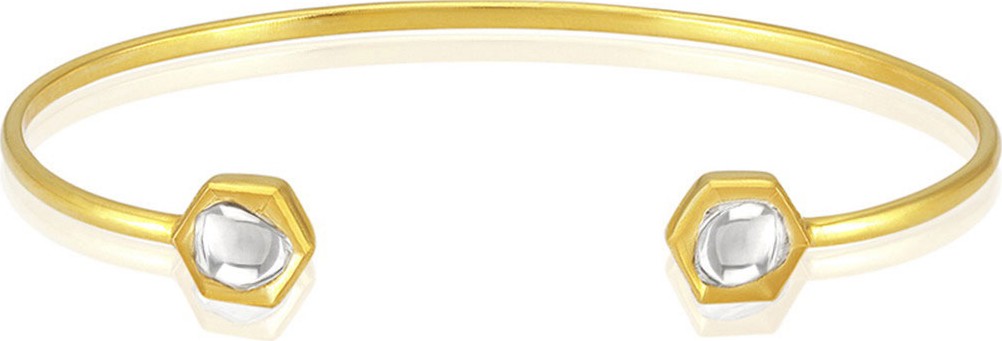 Legend Amrapali Kundan Open Diamond Hexagon Cuff Bracelet