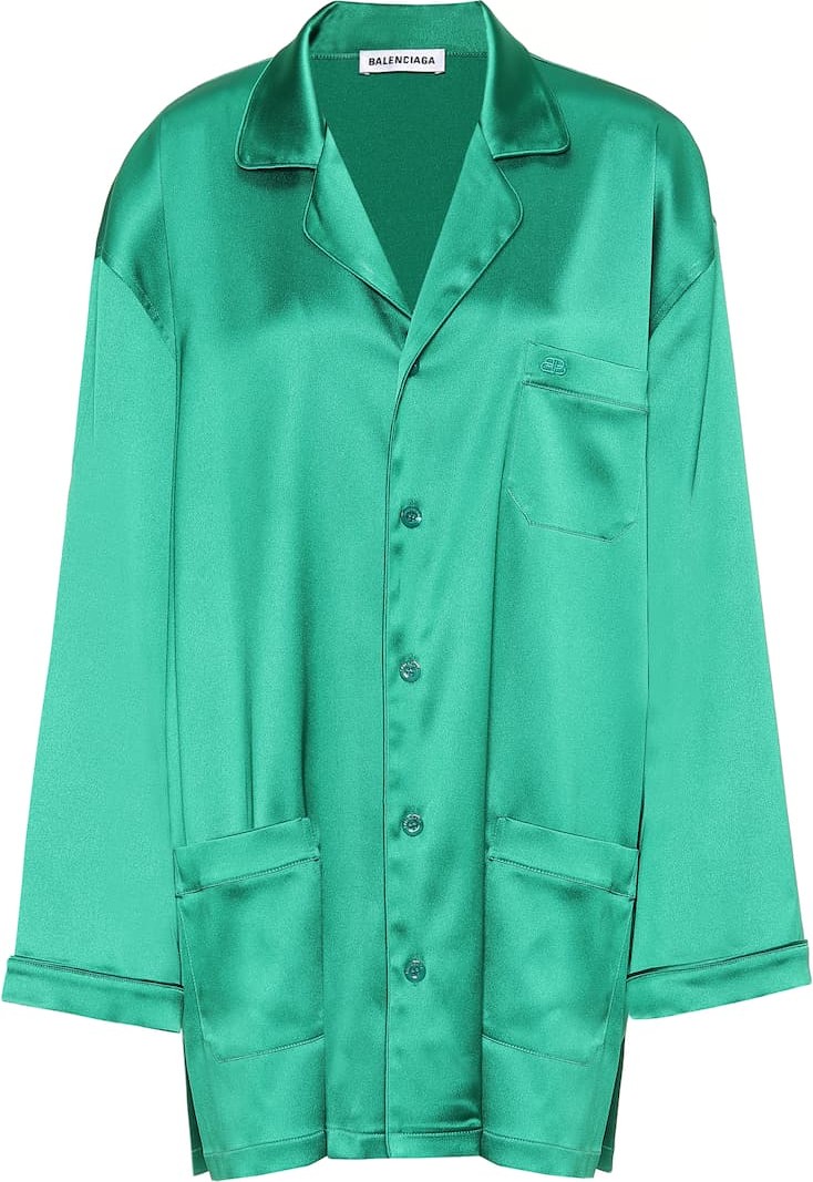 Balenciaga Oversized satin pajama shirt