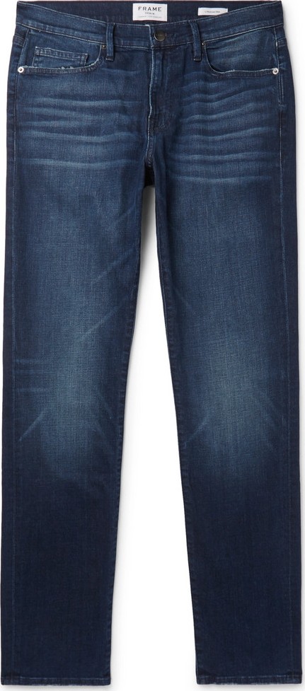 FRAME DENIM L'Homme Slim-Fit Distressed Stretch-Denim Jeans