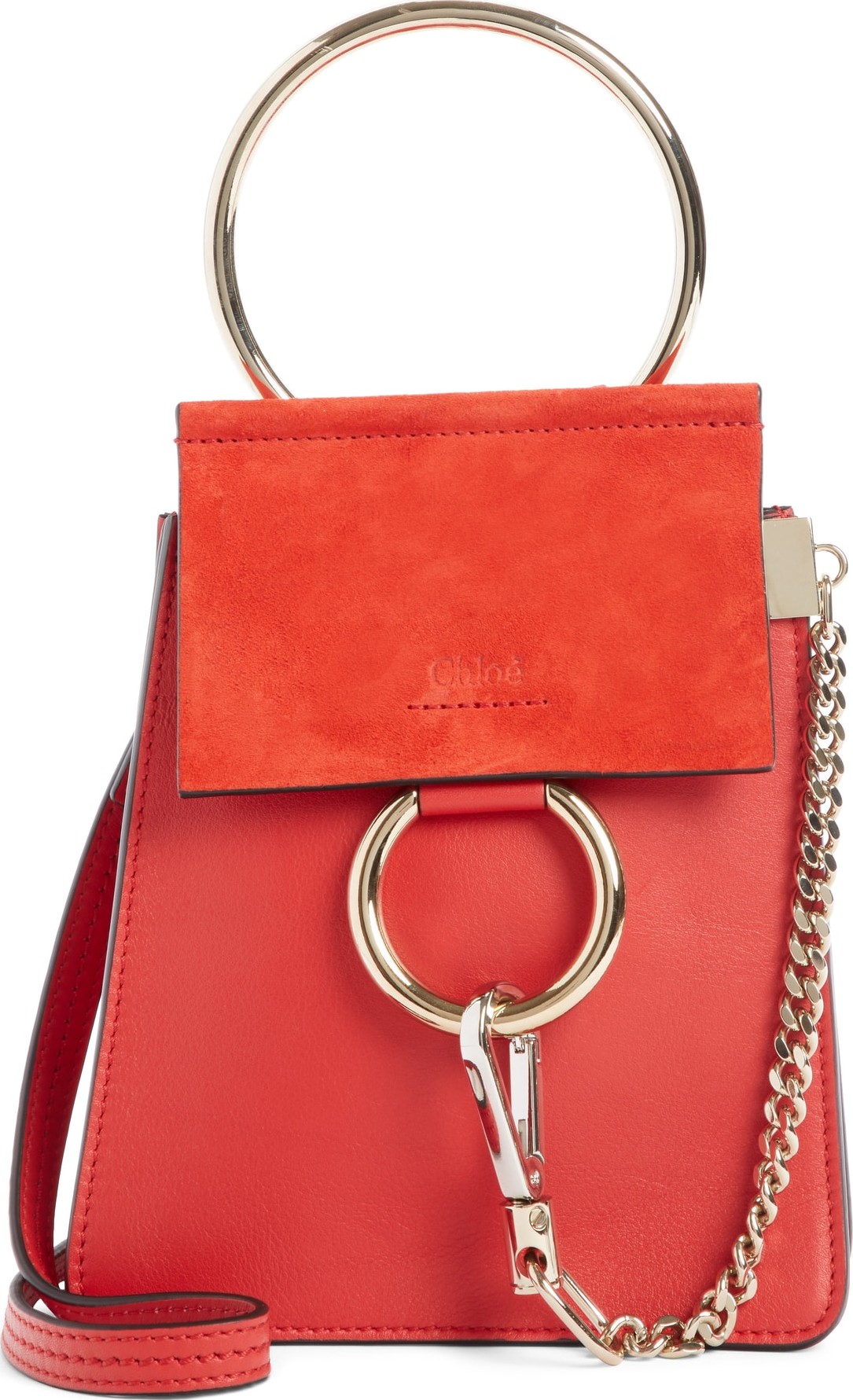 Chloe Faye Small Suede & Leather Bracelet Bag