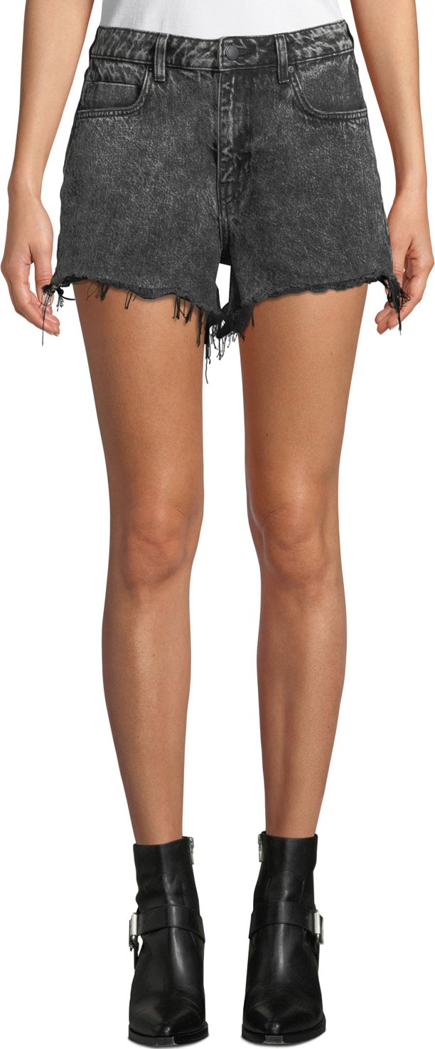 T By Alexander Wang Bite High-Rise Cutoff Denim Shorts