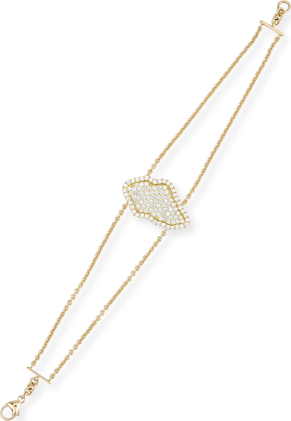 Kimberly Mcdonald 18k Pave Geode Inspired Double-Chain Bracelet