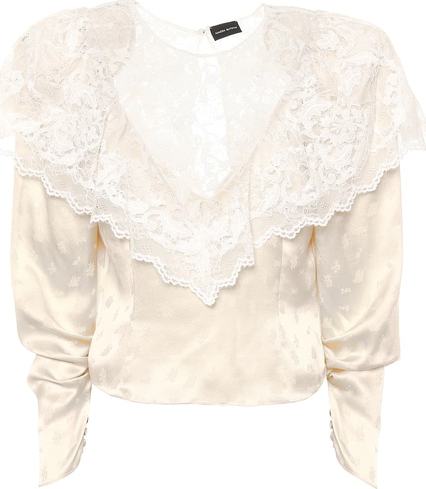 Magda Butrym Alkmaar lace-trimmed silk blouse