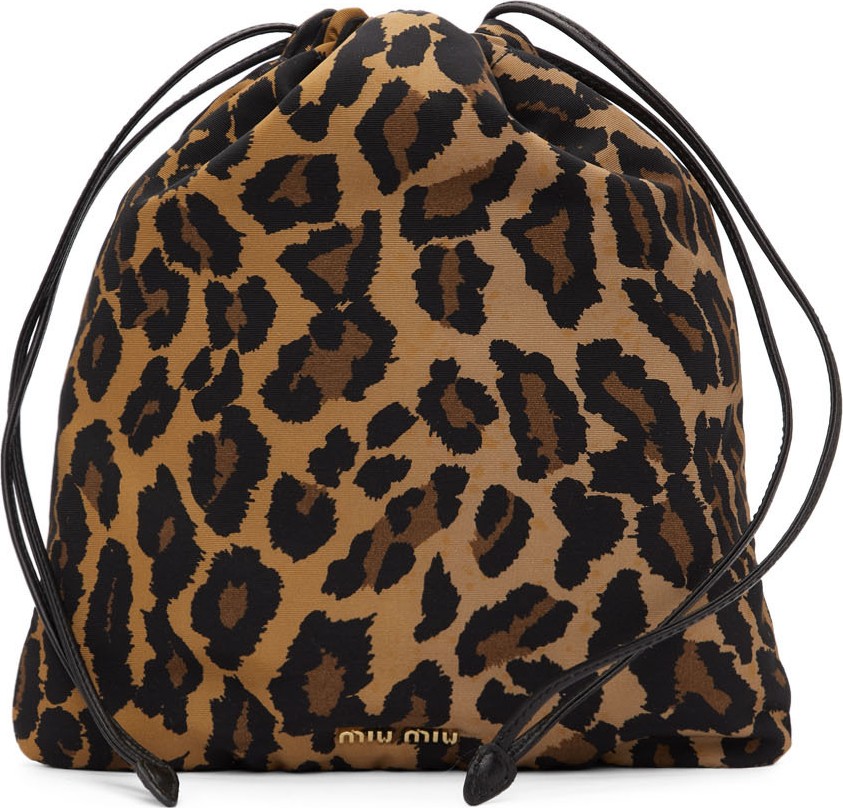 Miu Miu Multicolor Leopard Drawstring Pouch