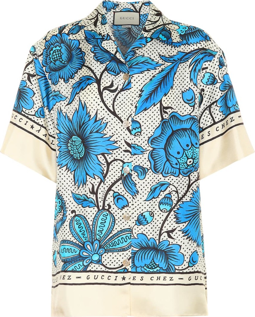 Gucci Printed silk twill shirt