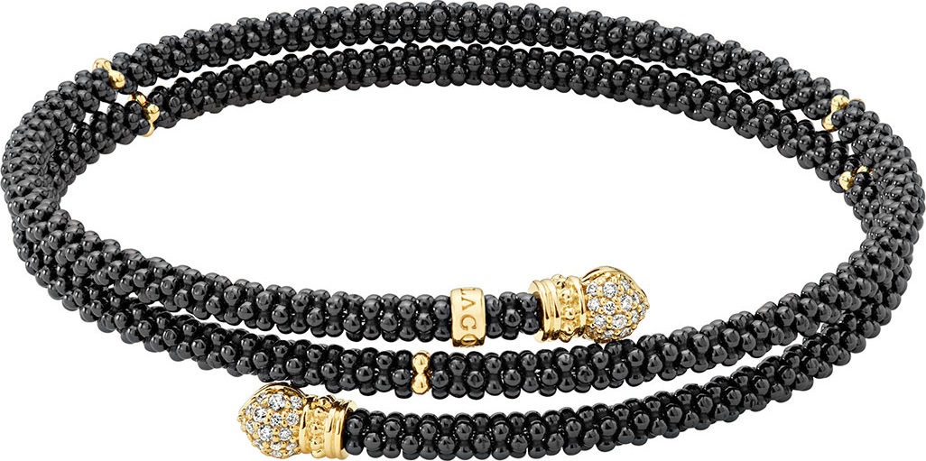 LAGOS Black Caviar Coil Bracelet with Diamonds