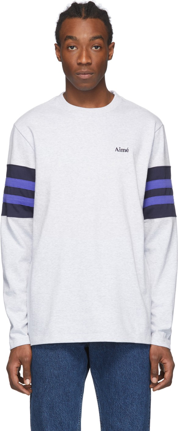 Aimé Leon Dore Grey Collegiate Long Sleeve T-Shirt