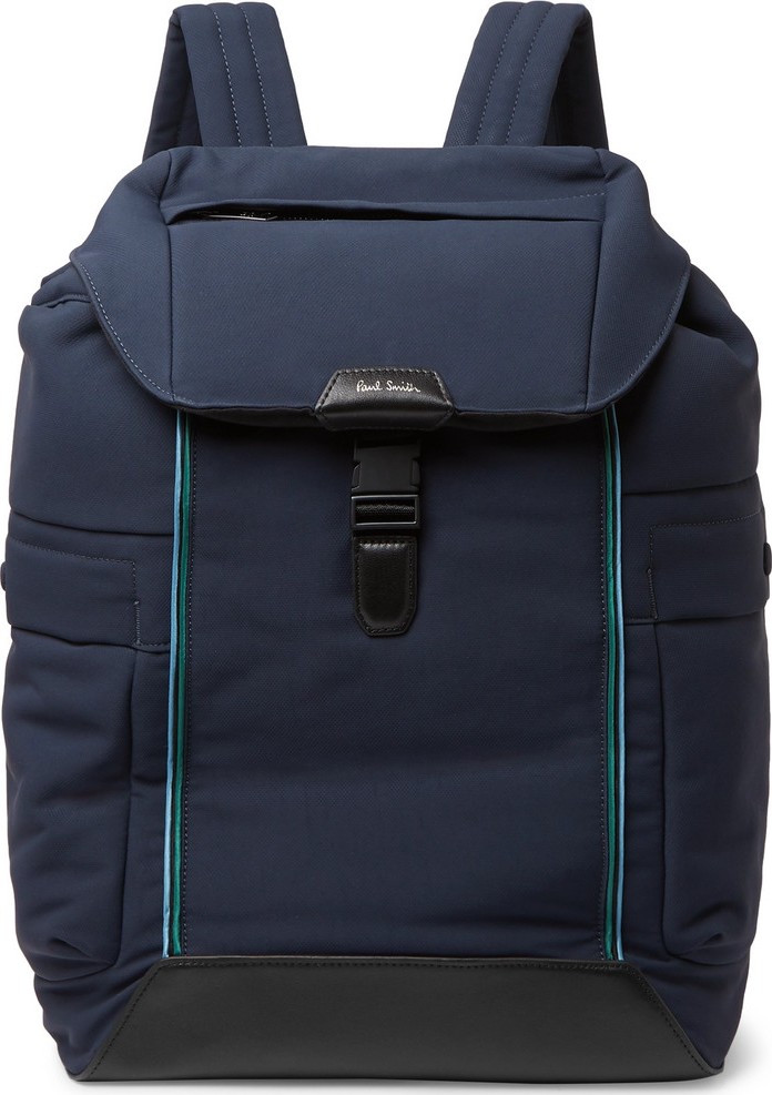 Paul Smith Leather-Trimmed Canvas Backpack