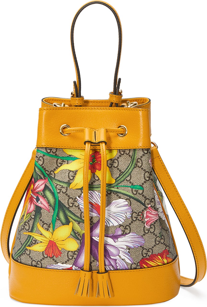 Gucci Ophidia Small GG Flora Bucket Bag