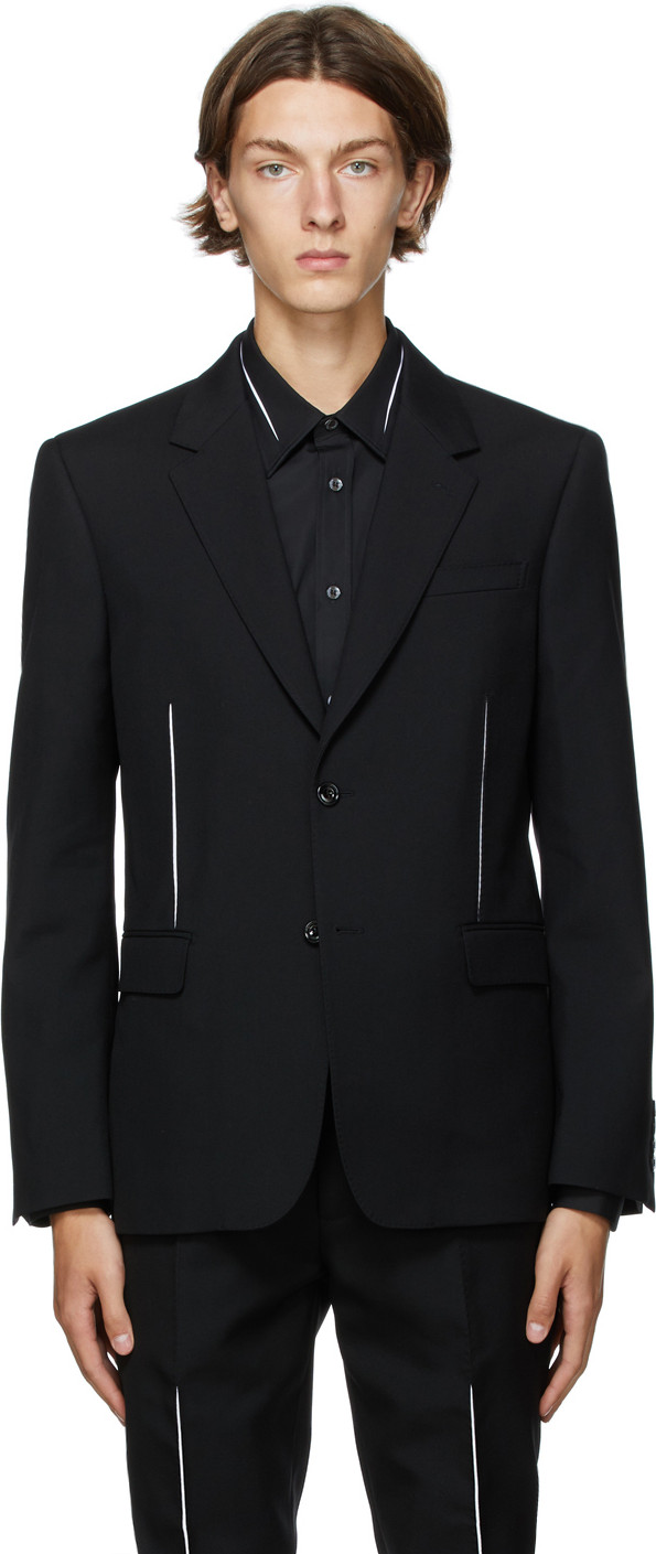 Alexander McQueen - Black Wool Slashed Blazer