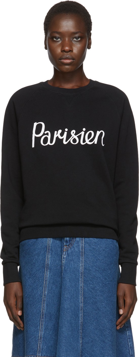Maison Kitsune Black 'Parisien' Sweatshirt