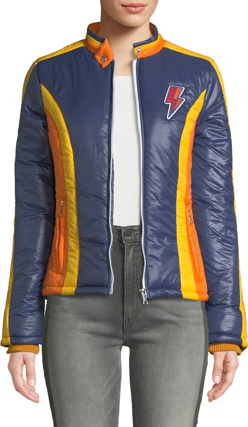 MOTHER The High Flyer Zip-Front Puffer Jacket