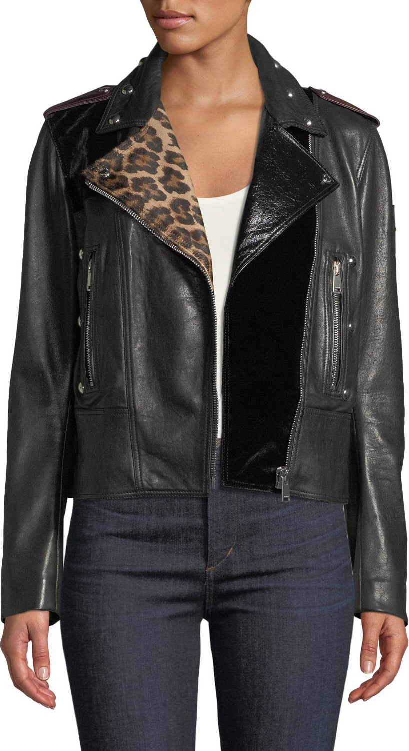 Belstaff Mosaic Marving-T Mixed-Media Leather Jacket