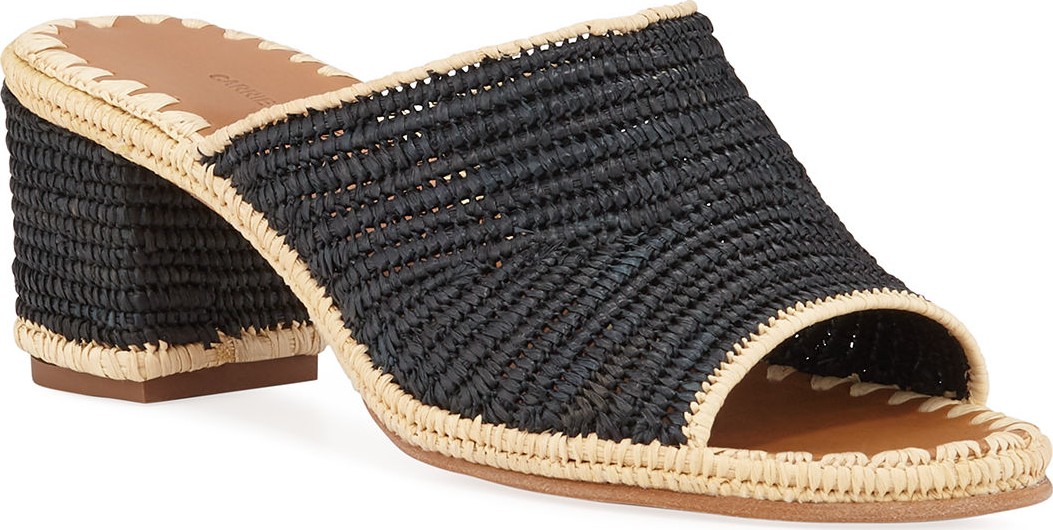 Carrie Forbes Rama Woven Raffia Slide Sandals