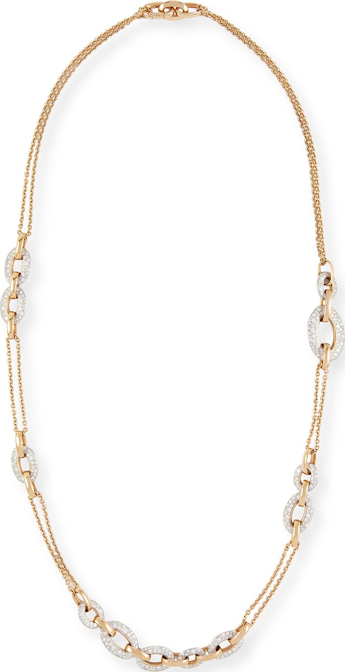 Pomellato Tango 18k Rose Gold Diamond Chain Link Necklace