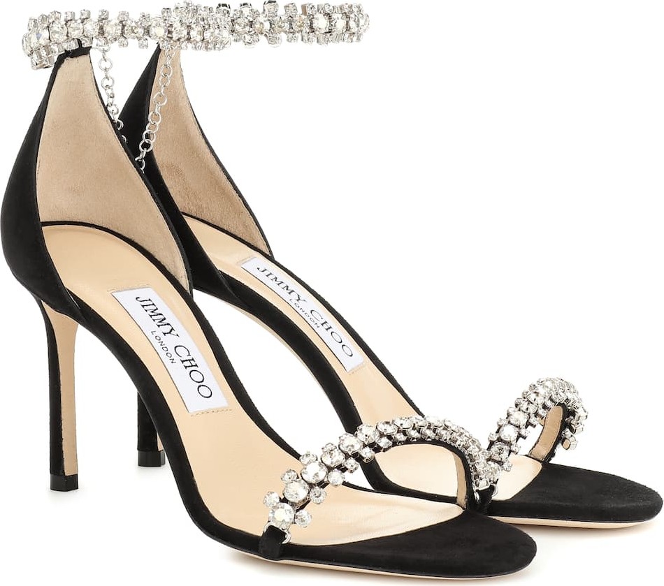 Jimmy Choo Shiloh 85 embellished suede sandals
