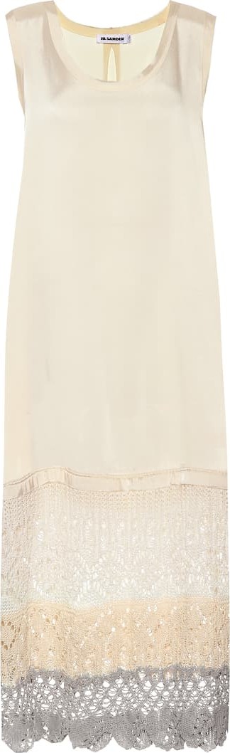 Jil Sander Crochet-trimmed midi dress