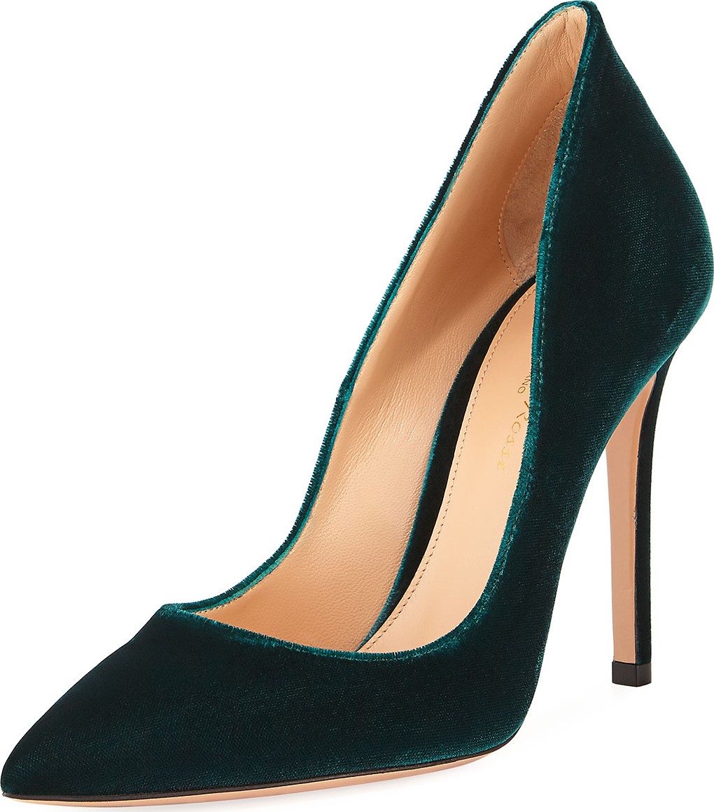 Gianvito Rossi Ellipsis Velvet High-Collar 105mm Pump