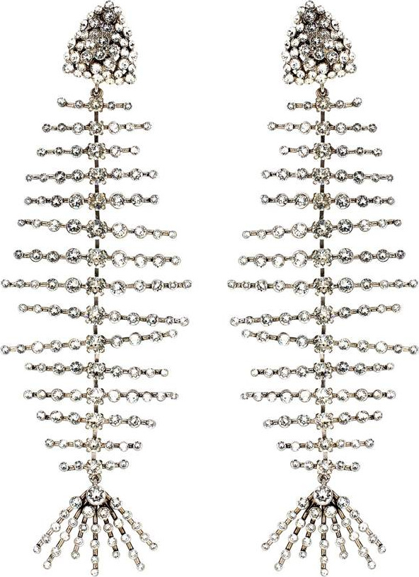 Saint Laurent Crystal clip-on earrings