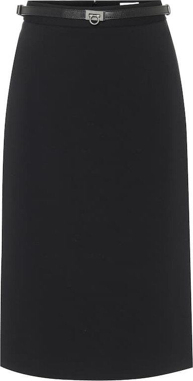 Salvatore Ferragamo Stretch-cady midi skirt