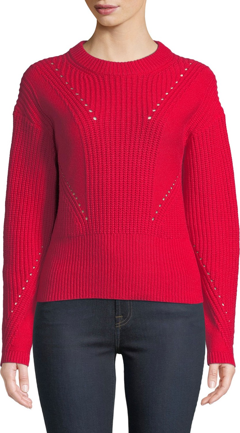 Tanya Taylor Eloisa Wool-Blend Ribbed Sweater