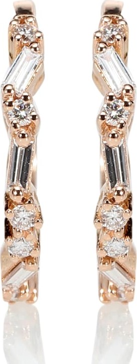 Suzanne Kalan 18kt rose gold diamond hoop earrings
