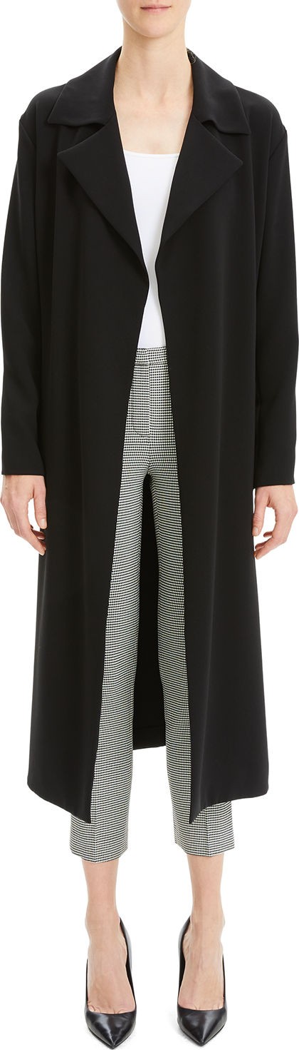 Theory Simple Open-Front Long Trench Coat