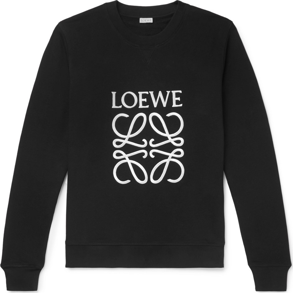 LOEWE Logo-Embroidered Loopback Cotton-Jersey Sweatshirt