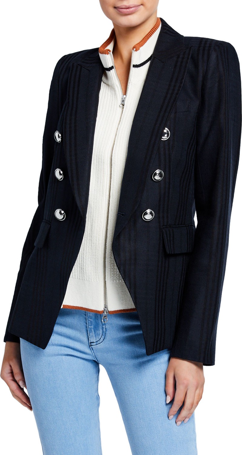Veronica Beard Miller Striped Dickey Jacket