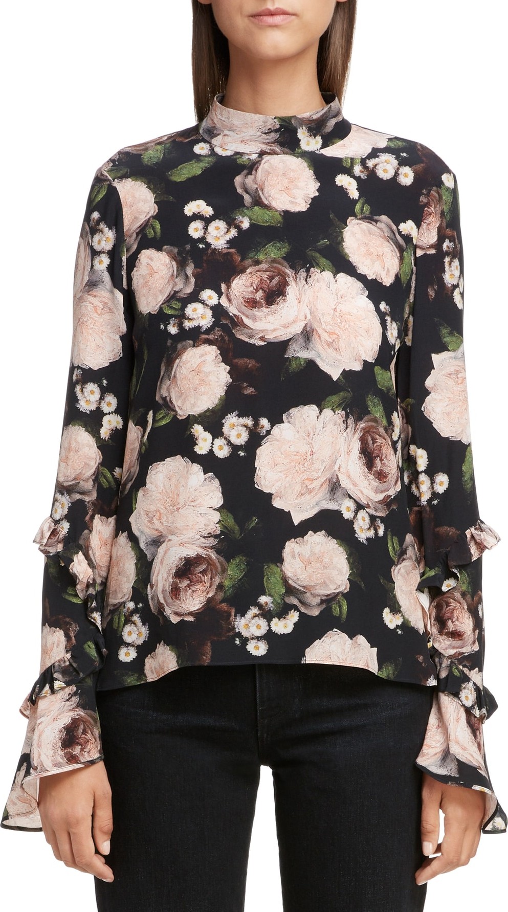 Erdem Print Silk Crêpe de Chine Blouse