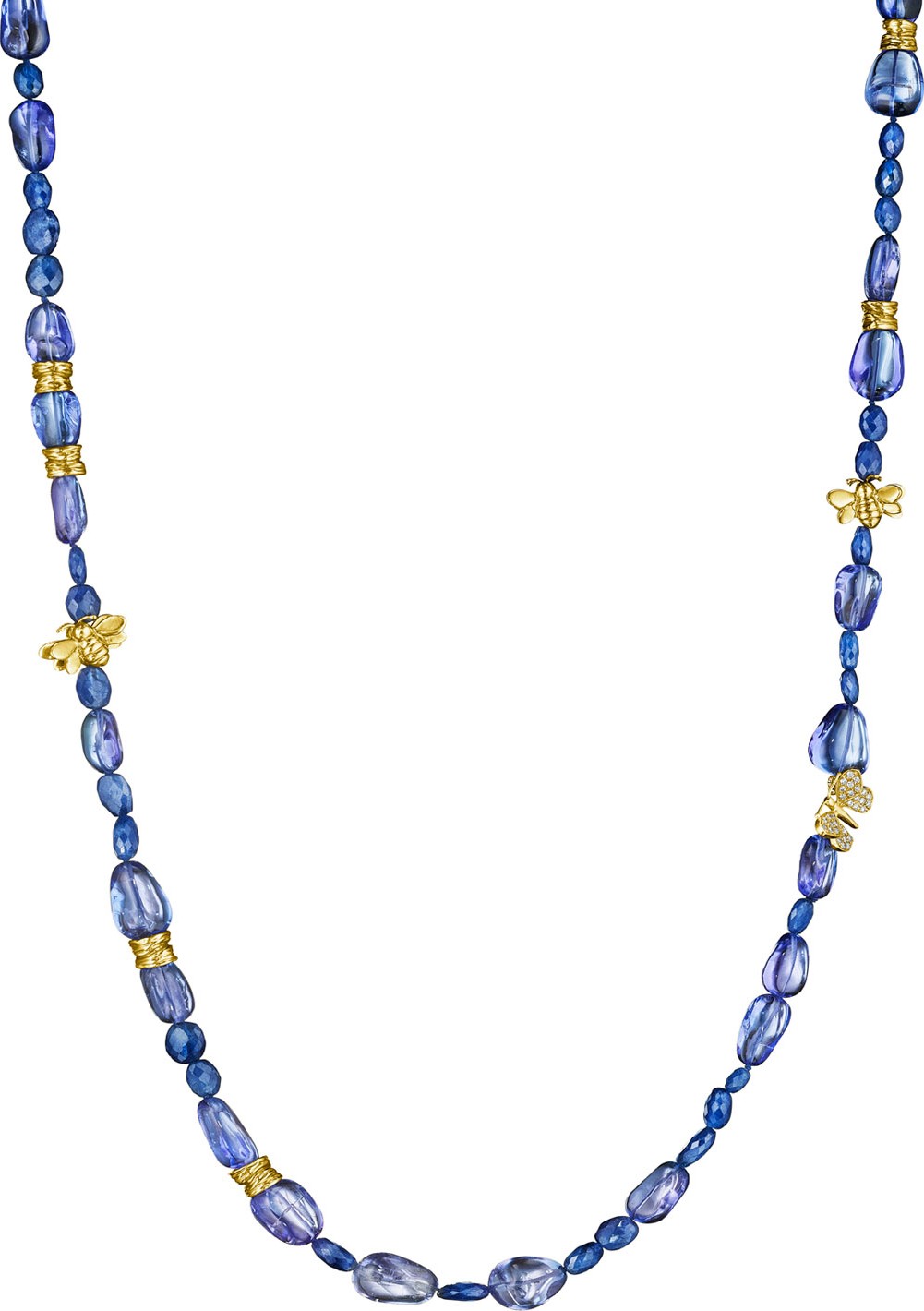 Mimi So Wonderland Beaded Tanzanite & Diamond Necklace