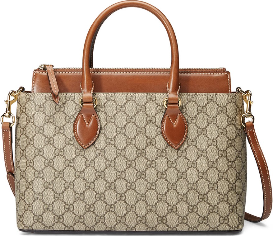 Gucci GG Supreme Tote Bag, Brown