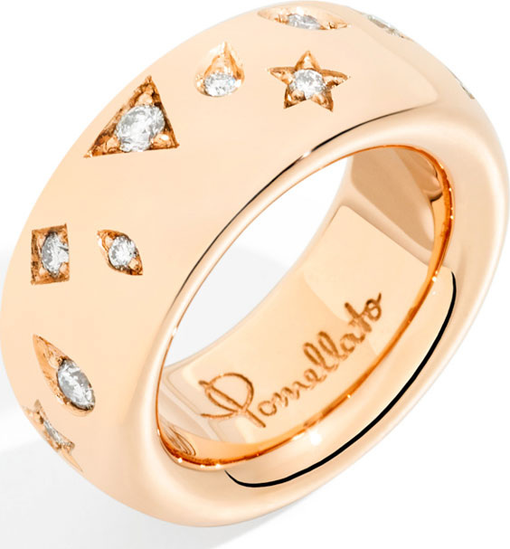 Pomellato 18k Rose Gold ICONICA Ring w/ Diamonds, 0.66tcw