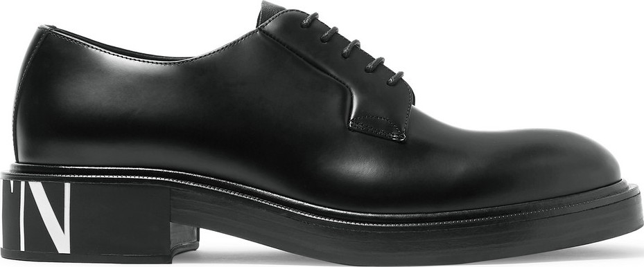 Valentino Valentino Garavani Logo-Print Leather Derby Shoes