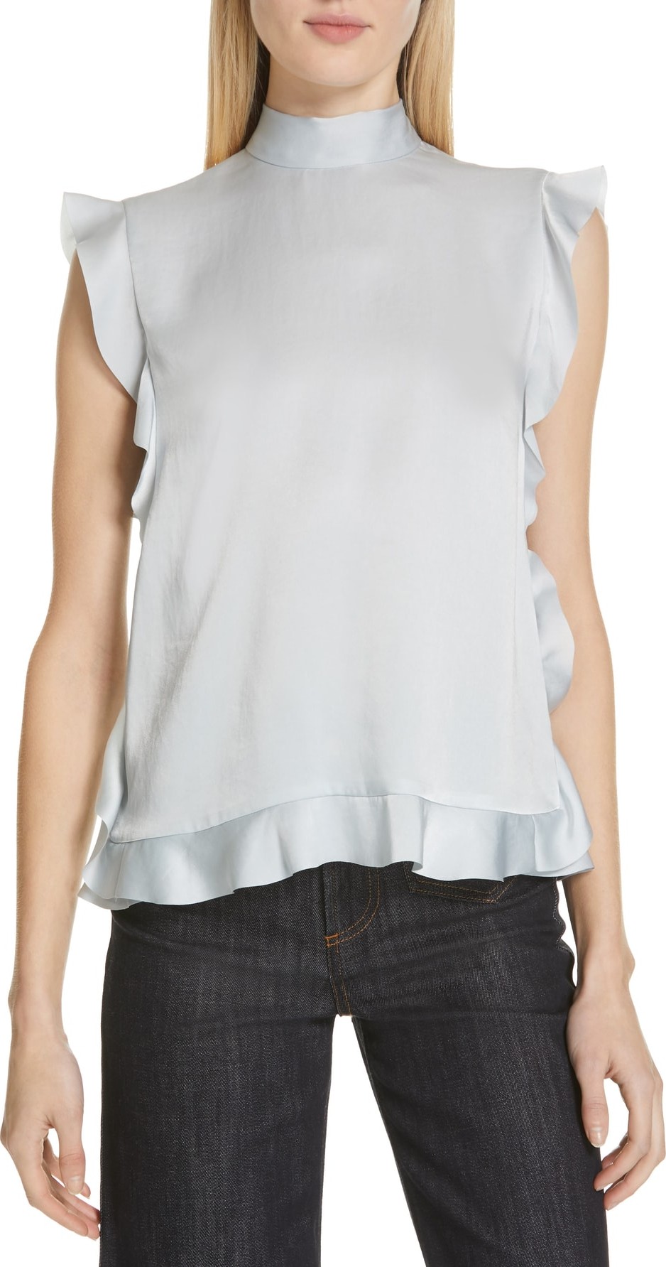 RED Valentino Ruffle Trim Satin Top