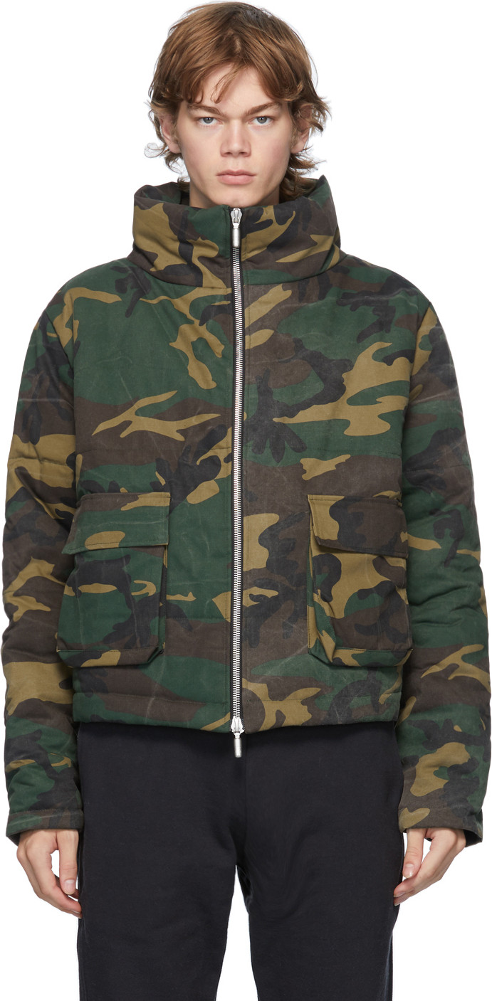 RHUDE - Green Camo Puffer Jacket