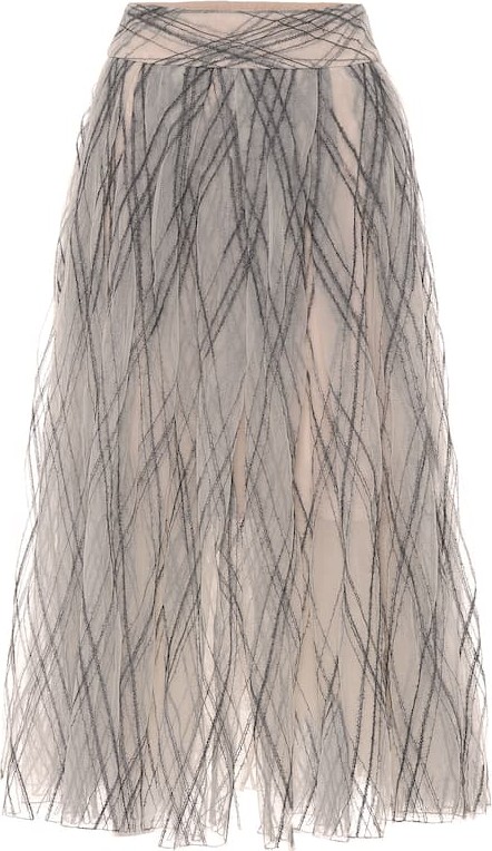 Brunello Cucinelli Embellished tulle maxi skirt
