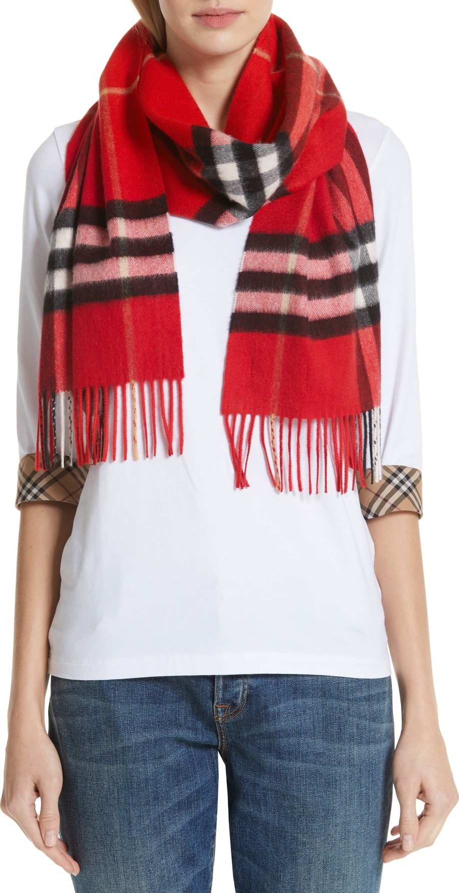 Burberry London England Giant Check Cashmere Scarf