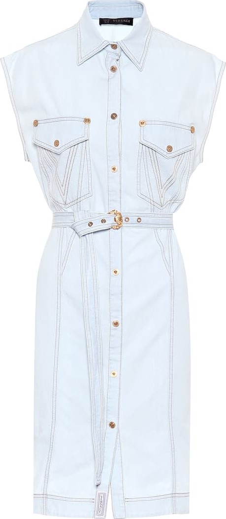 Versace Denim and silk dress