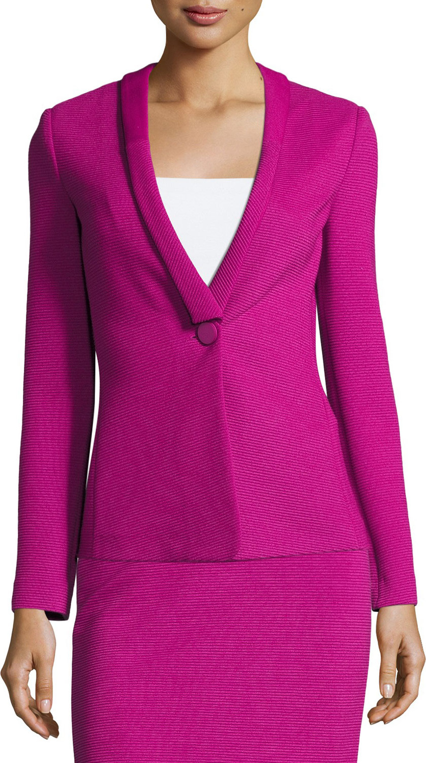 Armani Collezioni Ottoman Jersey One-Button Blazer