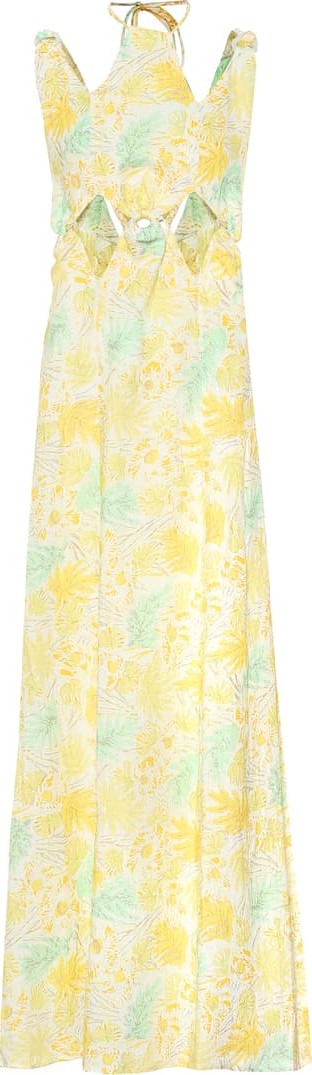Cult Gaia Sabine floral linen maxi dress