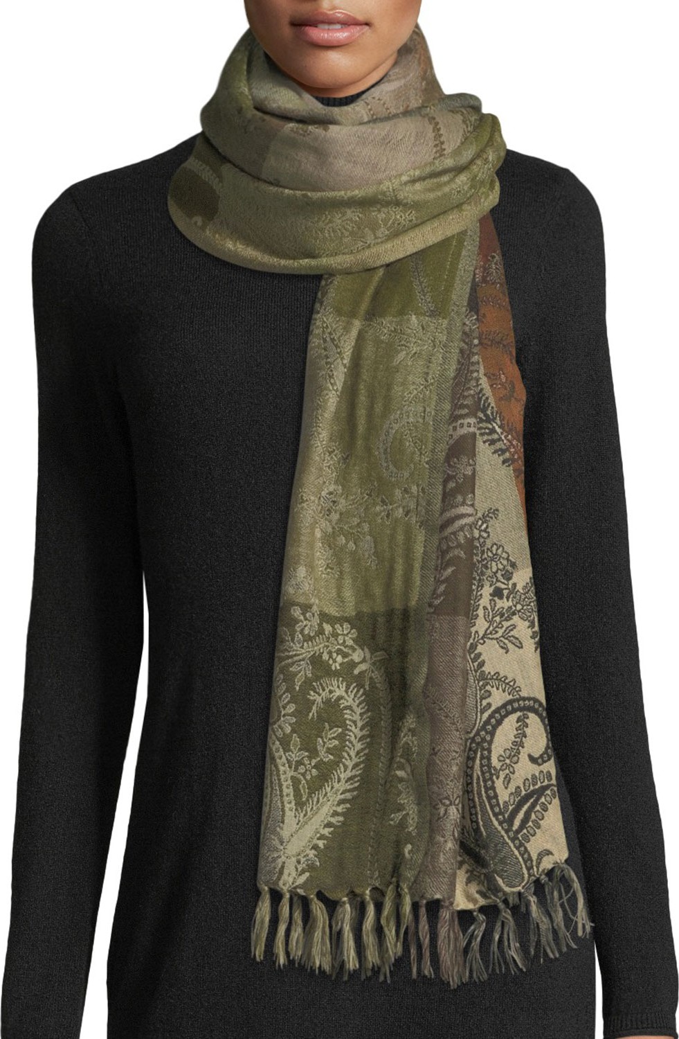 Sabira Hoggar Wool Paisley Shawl